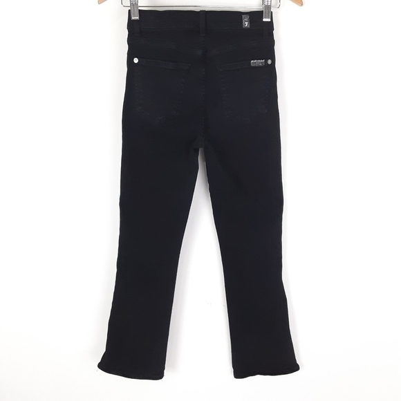 7 for all Mankind Ankle Crop Jeans In Black Size 24 - Picture 4 of 9